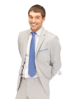 picture of handsome man with flowers in hand