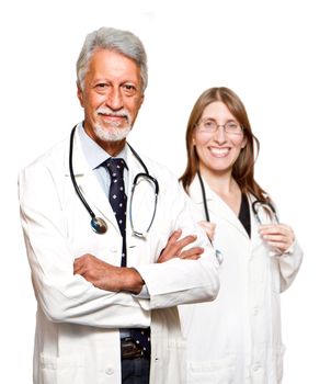 medical professionals standing isolated