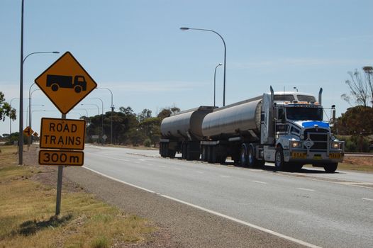 Road sign on highway, Port Ogasta, South Australia
