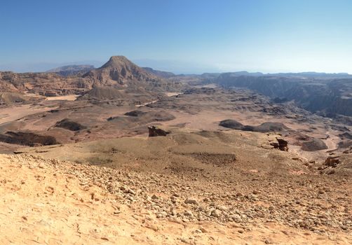 Sand desert and sun beatiful evening landscape 