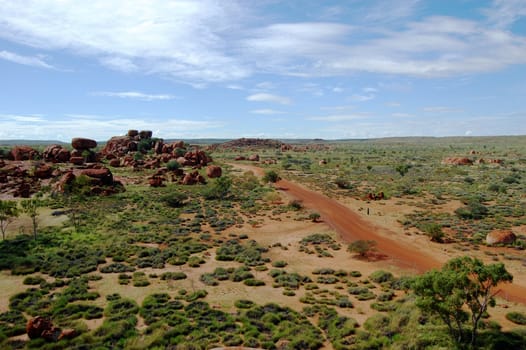 Landscape around Devil Marbles, Northern Territory, Australia