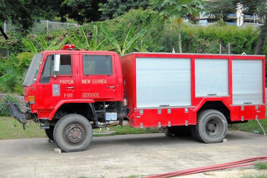 Fire service truck in Port Moresby, Papua New Guinea