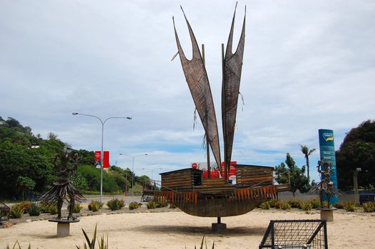 Metal statue in the street, Port Moresby, Papua New Guinea