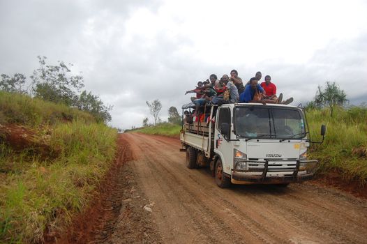 Passenger motor vehicle nearby Sogeri village, Papua New Guinea