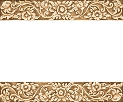 Pattern of flower carved frame on white background