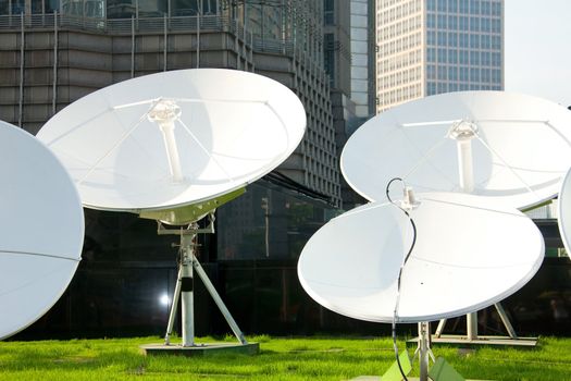 picture of parabolic satellite dish space technology receivers