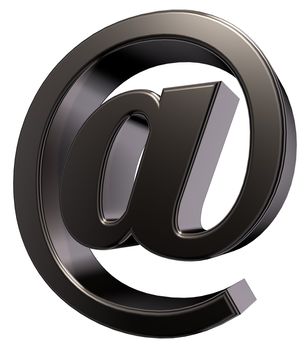 metal email symbol on white background- 3d illustration