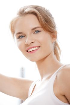 picture of happy and smiling teenage girl outdoors