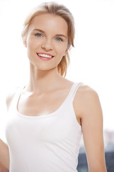 picture of happy and smiling teenage girl outdoors