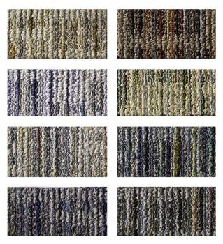 Samples of collection carpet on a white background 