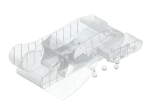 Translucent modern architecture concept