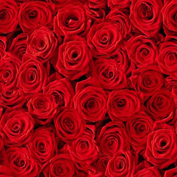 Plenty red natural roses seamless background