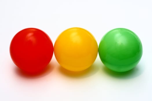Color balls abstract picture shapes - red yellow green. As a traffic light.
