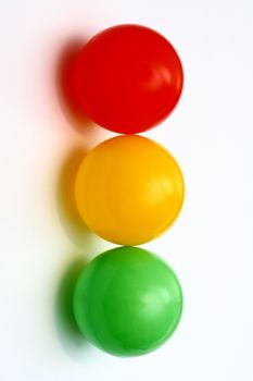 Color balls abstract picture shapes - red yellow green. As a traffic light.