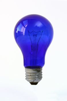 Blue bulb on white background