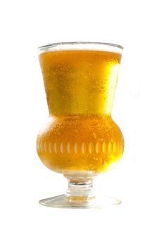 Beer glass on white background