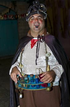 JERUSALEM - NOV 03 : An Israeli actor  proform in the annual medieval style knight festival held in the old city of Jerusalem on November 03 2011