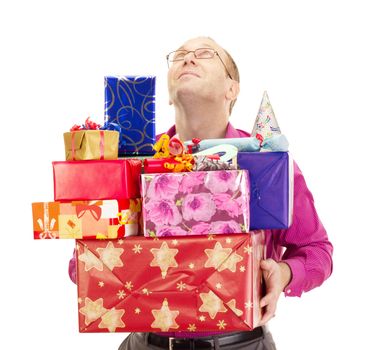 Business person with a lot of gifts