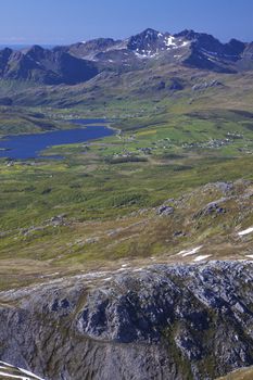 Scenic view of Lofoten islands in arctic Norway