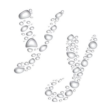 Water drop alphabet, letter Yy