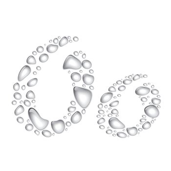 Water drop alphabet, letter Oo