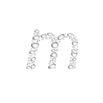 Water drop alphabet, letter m