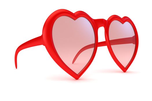 Rose colored glasses - symbol of hope, happiness and love