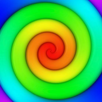 Abstract background of vibrant rainbow spiral swirl