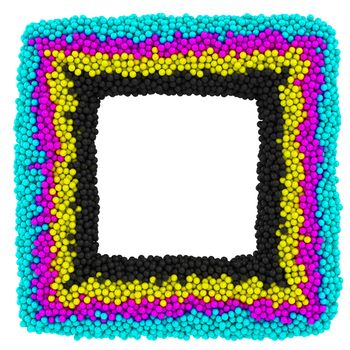 CMYK square frame isolated on the white background
