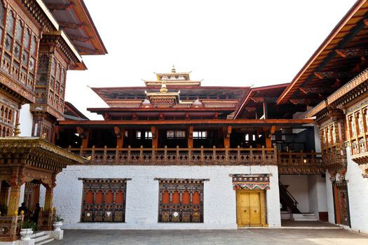 interior part of punakha dzong, punakha, bhutan