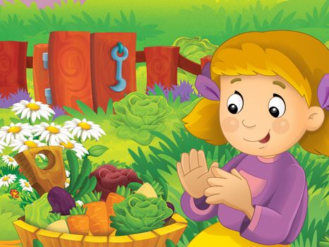 Beautiful cartoon illustation with many elements - educational