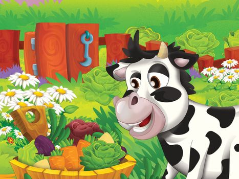 Beautiful cartoon illustation with many elements - educational