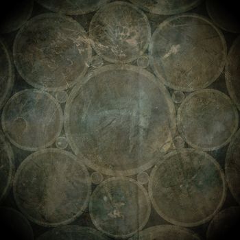 Brown and black grunge background with circles
