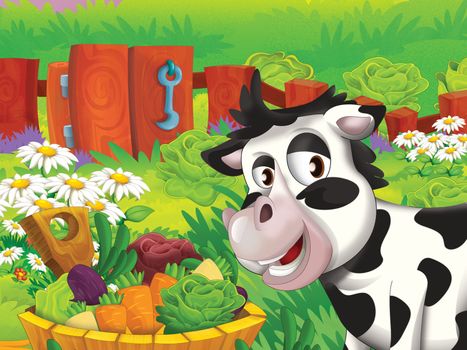 Beautiful cartoon illustation with many elements - educational