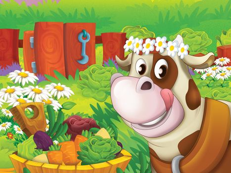 Beautiful cartoon illustation with many elements - educational