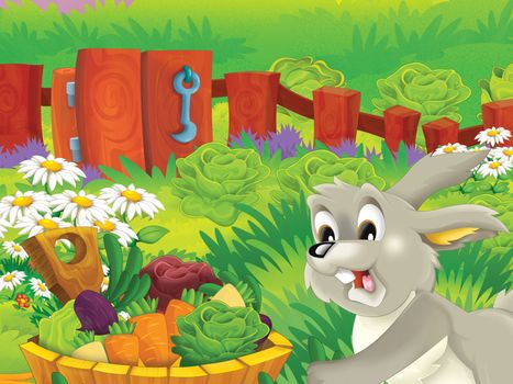 Beautiful cartoon illustation with many elements - educational