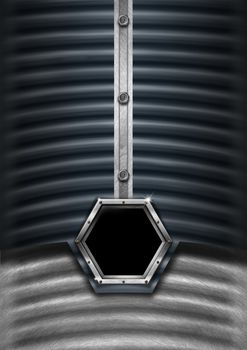 Grungy business background with hexagonal frame - screws and bolts
