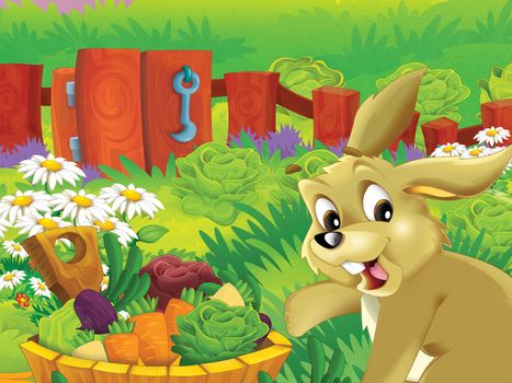 Beautiful cartoon illustation with many elements - educational