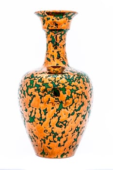 Vase of metallic aspect on a white background