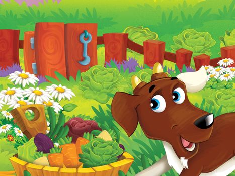 Beautiful cartoon illustation with many elements - educational