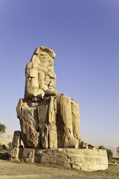 colossus memnon in the theban necropolis, luxor, egypt