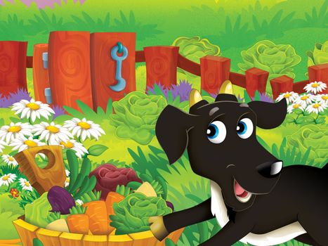 Beautiful cartoon illustation with many elements - educational