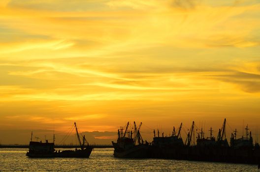 Fishing Boat at Sunset