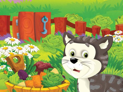 Beautiful cartoon illustation with many elements - educational