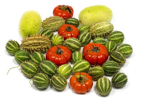 decoration fruit in red and green isolated on white
