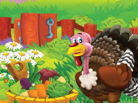 Beautiful cartoon illustation with many elements - educational