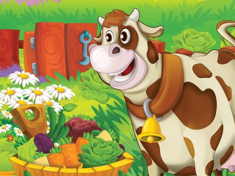 Beautiful cartoon illustation with many elements - educational