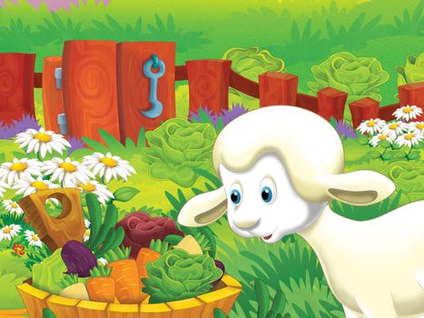 Beautiful cartoon illustation with many elements - educational