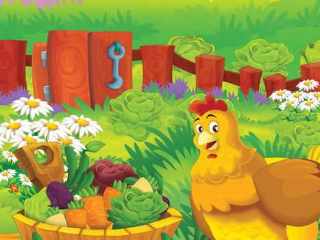Beautiful cartoon illustation with many elements - educational