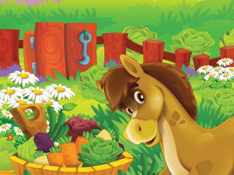 Beautiful cartoon illustation with many elements - educational